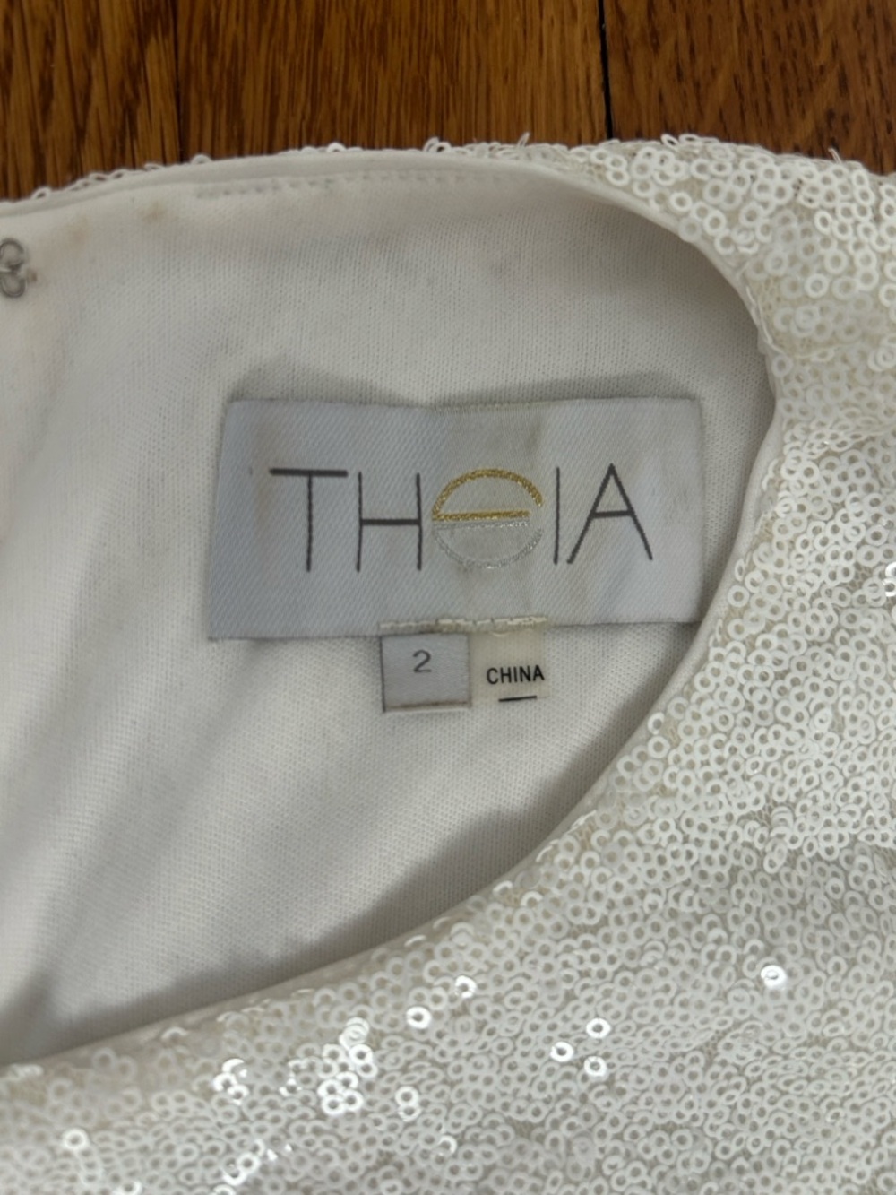 Theia White Sequin “LOVE” Mini Dress - Picture 4 of 10